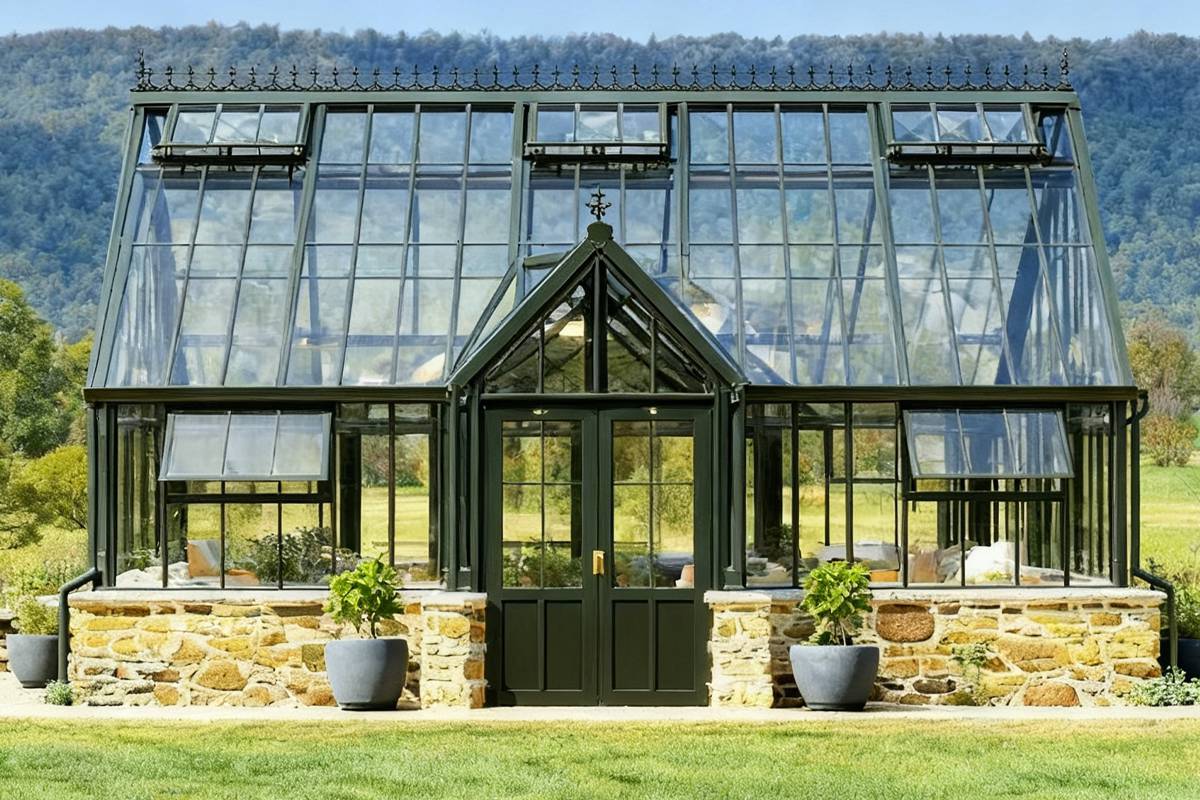 glass greenhouse, tempered glass greenhouse, metal greenhouse